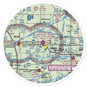 Jennings Airport (3R7) VFR Sectional Sticker (30 mile)