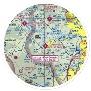 Lakeway Airpark (3R9) VFR Sectional Sticker (30 mile)