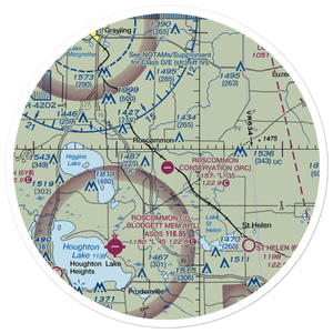 Roscommon Conservation Airport (3RC) VFR Sectional Sticker (30 mile)