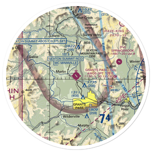 Grants Pass Airport (3S8) VFR Sectional Sticker (30 mile)