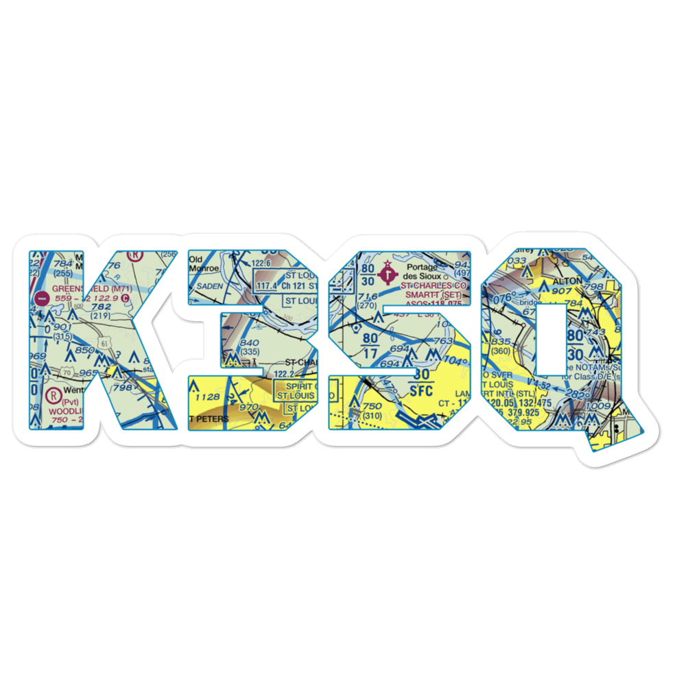 St Charles Airport (3SQ) VFR Sectional Sticker 