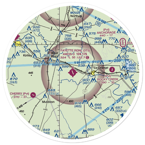Fayette Regional Air Center Airport (3T5) VFR Sectional Sticker (30 mile)