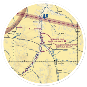 St Labre Mission Airport (3U4) VFR Sectional Sticker (30 mile)