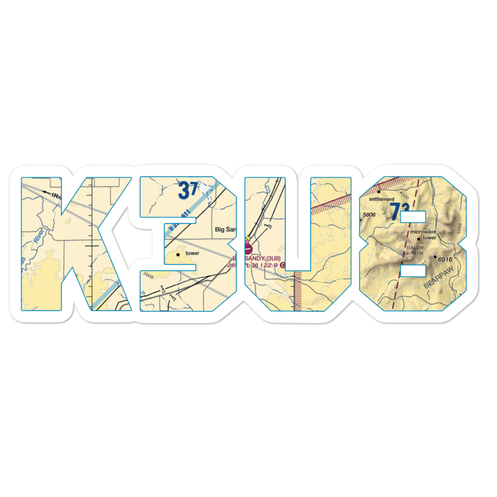 Big Sandy Airport (3U8) VFR Sectional Sticker 