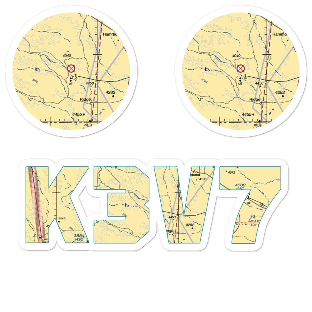 Belle Creek Airport (3V7) VFR Sectional Sticker Pack 