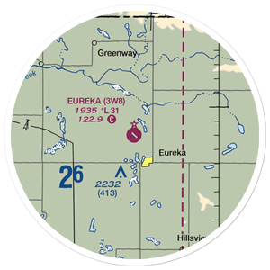 Eureka Municipal Airport (3W8) VFR Sectional Sticker (20 mile)