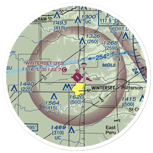 Winterset Madison County Airport (3Y3) VFR Sectional Sticker (20 mile)