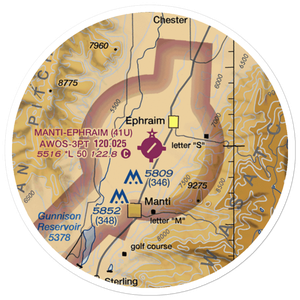 Manti-Ephraim Airport (41U) VFR Sectional Sticker (20 mile)