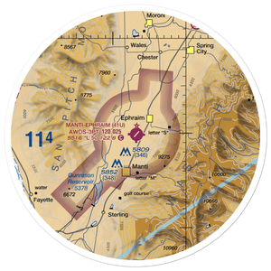 Manti-Ephraim Airport (41U) VFR Sectional Sticker (30 mile)