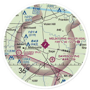 Melbourne Municipal John E Miller Field (42A) VFR Sectional Sticker (20 mile)