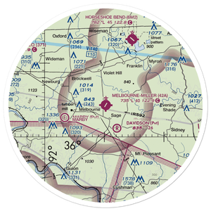 Melbourne Municipal John E Miller Field (42A) VFR Sectional Sticker (30 mile)