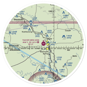 Thayer Memorial Airport (42M) VFR Sectional Sticker (30 mile)