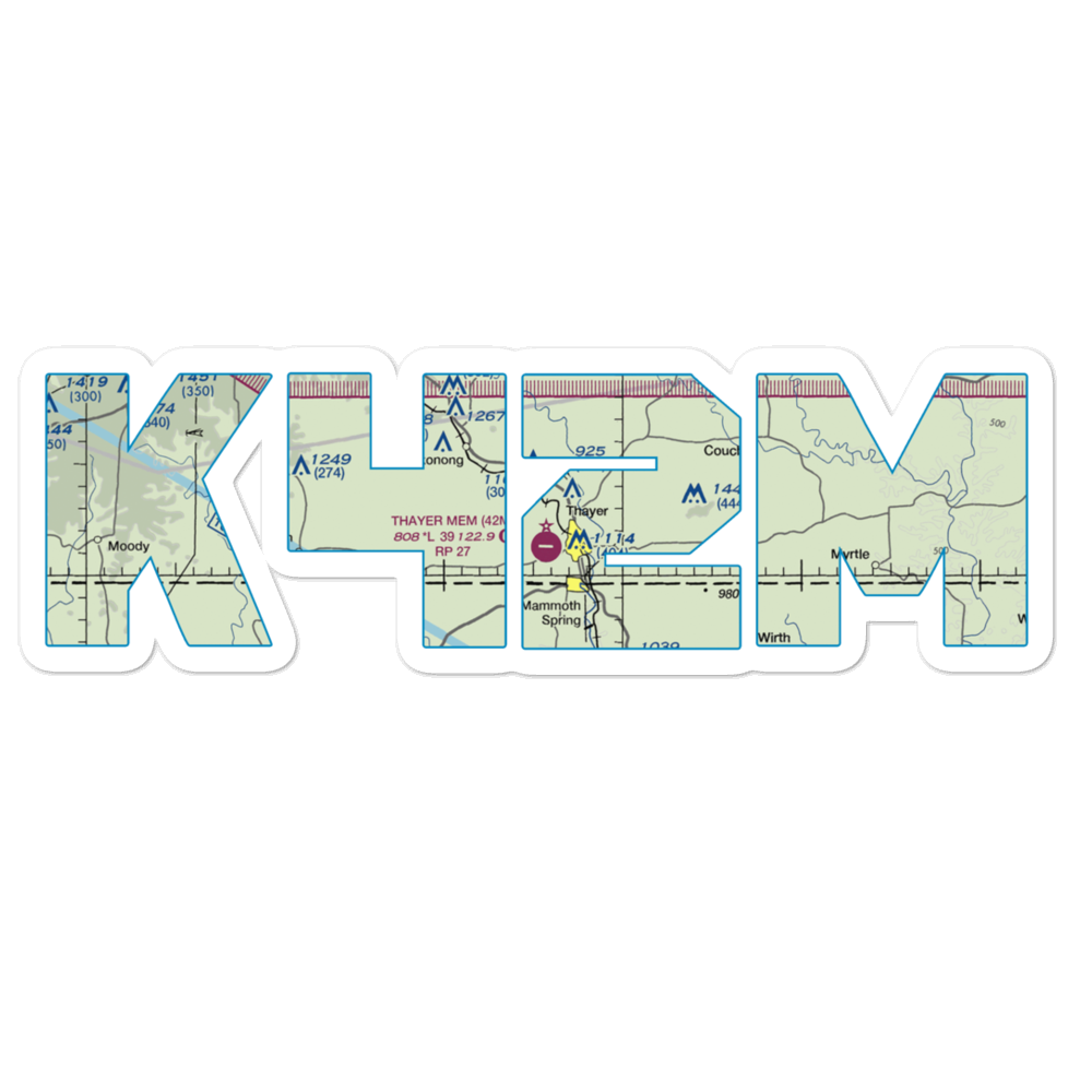 Thayer Memorial Airport (42M) VFR Sectional Sticker 