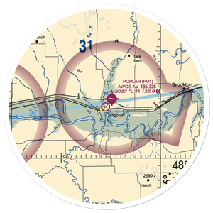 Poplar Airport (42S) VFR Sectional Sticker (30 mile)