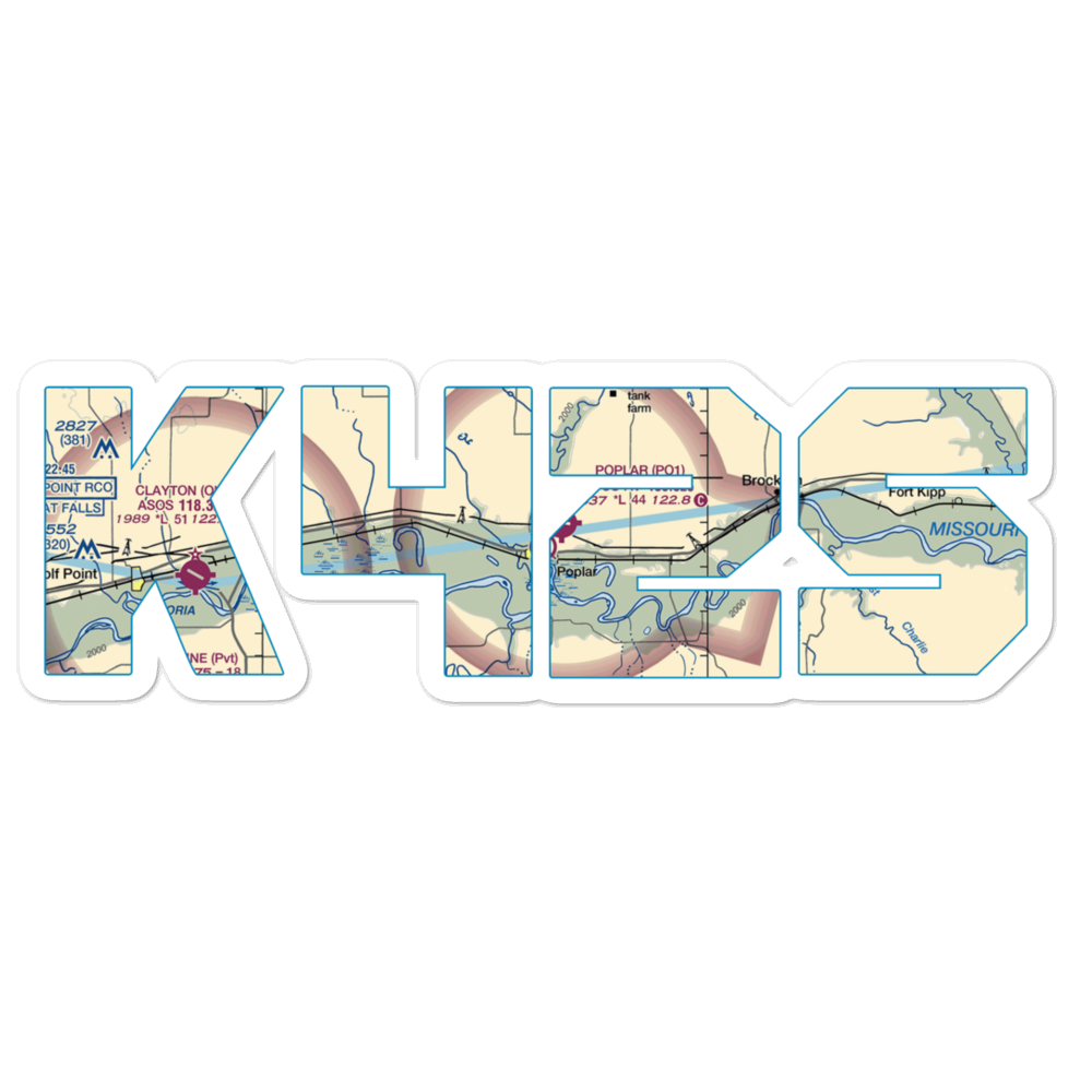 Poplar Airport (42S) VFR Sectional Sticker 
