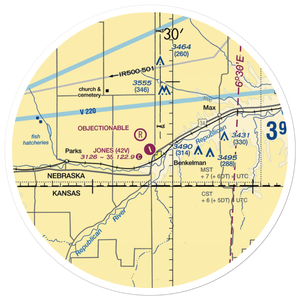 Jones Airport (42V) VFR Sectional Sticker (30 mile)
