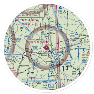 Montgomery County Airport (43A) VFR Sectional Sticker (30 mile)