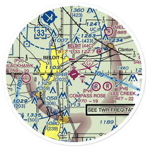 Beloit Airport (44C) VFR Sectional Sticker (20 mile)