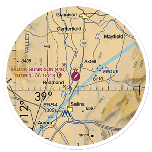 Salina Gunnison Airport (44U) VFR Sectional Sticker (20 mile)