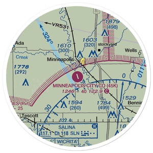 Minneapolis City County Airport (45K) VFR Sectional Sticker (20 mile)