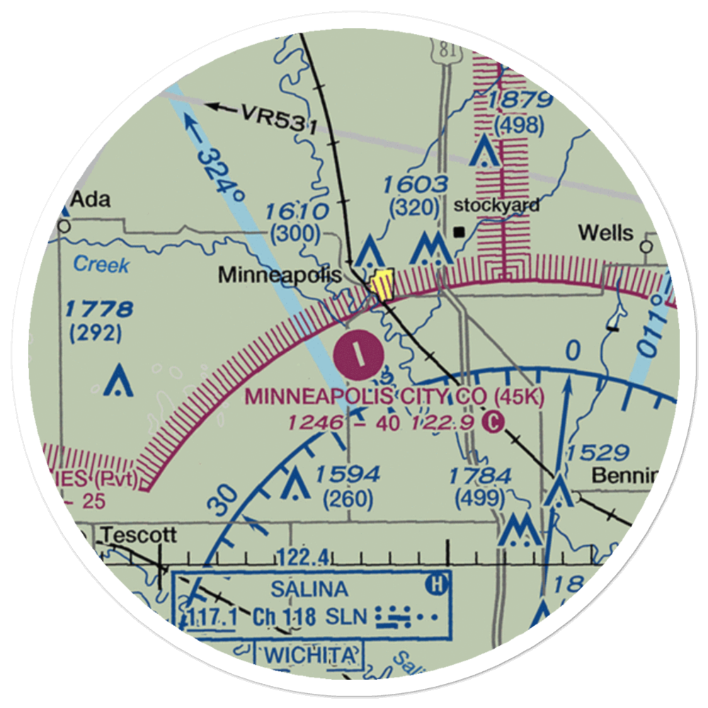 Minneapolis City County Airport (45K) VFR Sectional Sticker (20 mile) 