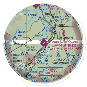 Cherokee County Airport (CNI) VFR Sectional Sticker (20 mile)