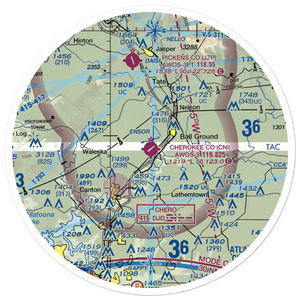 Cherokee County Airport (CNI) VFR Sectional Sticker (30 mile)