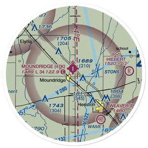 Moundridge Municipal Airport (47K) VFR Sectional Sticker (20 mile)