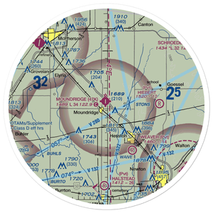 Moundridge Municipal Airport (47K) VFR Sectional Sticker (30 mile)