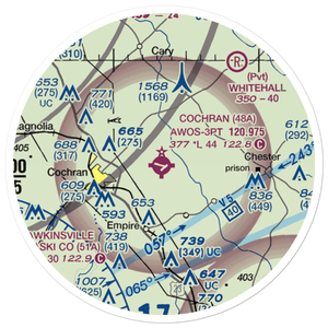 Cochran Airport (48A) VFR Sectional Sticker (20 mile)
