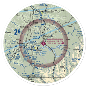 Braxton County Airport (48I) VFR Sectional Sticker (30 mile)