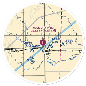 Ness City Municipal Airport (48K) VFR Sectional Sticker (20 mile)