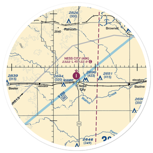 Ness City Municipal Airport (48K) VFR Sectional Sticker (30 mile)