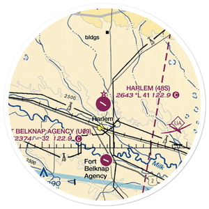 Harlem Airport (48S) VFR Sectional Sticker (20 mile)