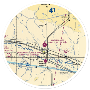 Harlem Airport (48S) VFR Sectional Sticker (30 mile)