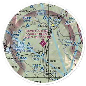 Gilmer County Airport (49A) VFR Sectional Sticker (20 mile)