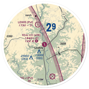 Real County Airport (49R) VFR Sectional Sticker (20 mile)