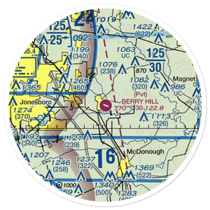 Berry Hill Airport (4A0) VFR Sectional Sticker (20 mile)