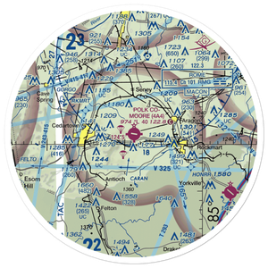 Polk County Airport- Cornelius Moore Field (4A4) VFR Sectional Sticker (30 mile)