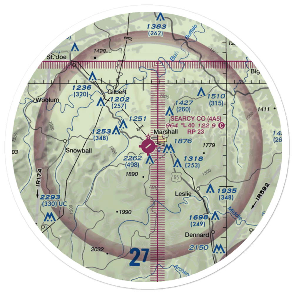 Searcy County Airport (4A5) VFR Sectional Sticker (30 mile) 