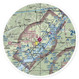 Scottsboro Municipal Word Field (4A6) VFR Sectional Sticker (30 mile)
