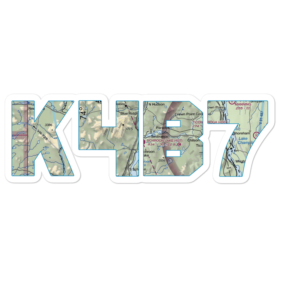 Schroon Lake Airport (4B7) VFR Sectional Sticker 