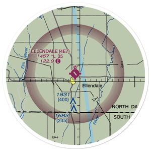 Ellendale Municipal Airport (4E7) VFR Sectional Sticker (20 mile)