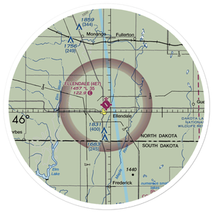 Ellendale Municipal Airport (4E7) VFR Sectional Sticker (30 mile)