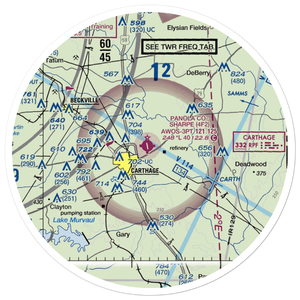 Panola County Sharpe Field (4F2) VFR Sectional Sticker (30 mile)