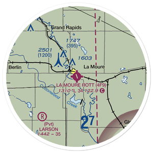 La Moure Rott Municipal Airport (4F9) VFR Sectional Sticker (20 mile)