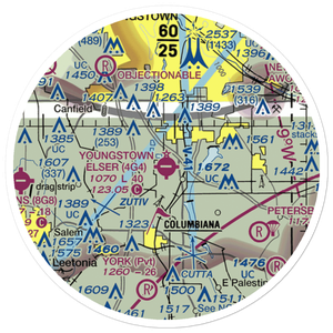 Youngstown Elser Metro Airport (4G4) VFR Sectional Sticker (20 mile)