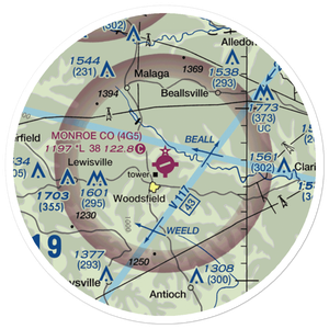 Monroe County Airport (4G5) VFR Sectional Sticker (20 mile)