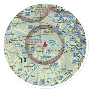 Monroe County Airport (4G5) VFR Sectional Sticker (30 mile)