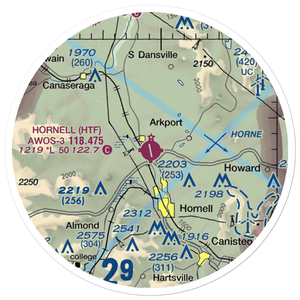 Hornell Municipal Airport (HTF) VFR Sectional Sticker (20 mile)